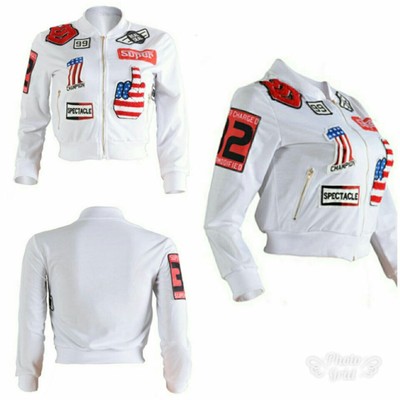 Race style patch jacket