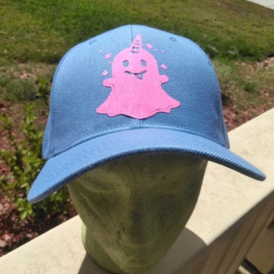 Custom pink ghost hat 
