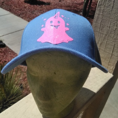 Custom pink ghost hat 