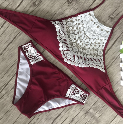  Women Sexy Bikini Set lace Swimsuit Beachwear Bathing Suit Brazilian Biquini