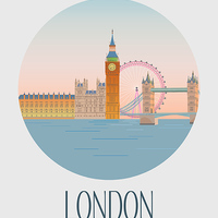 London, UK, city scape, city art, city, digital, illustration, art print - Thumbnail 4