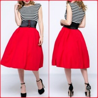 Stripped patchwork skater dress - Thumbnail 1