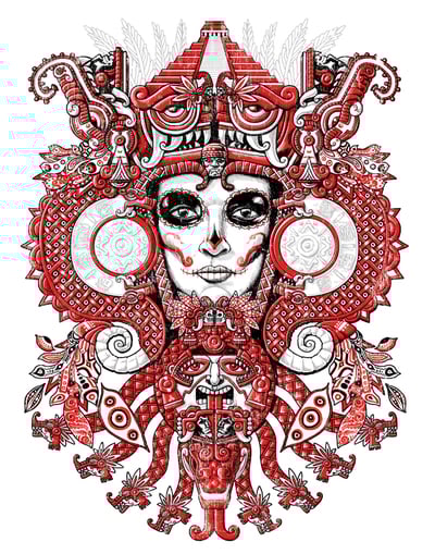 Red Serpent Queen Art Print