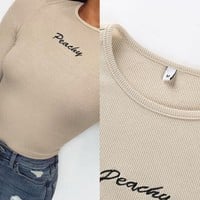 Peachy Keen Ribbed Bodysuit - Thumbnail 4