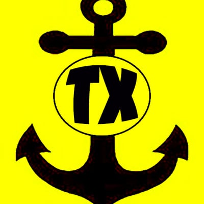 Split anchor solid texas initials outdoor handmade vinyl decal temporarly available - Thumbnail 4