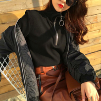 O-ring Zip Up Slim Cut Long Sleeved T-shirt - Thumbnail 3