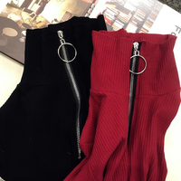 O-ring Zip Up Slim Cut Long Sleeved T-shirt - Thumbnail 4