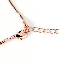  Handmade Opal Clover Key Pendant Floral Necklace Rose Gold Crystal Necklace for Women Girls - Thumbnail 4