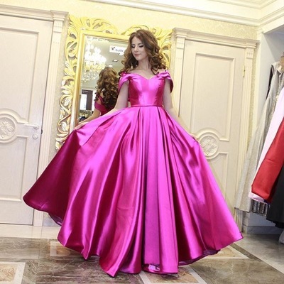 Fuchsia long prom dress quinceanera gowns birthday dress - Thumbnail 5