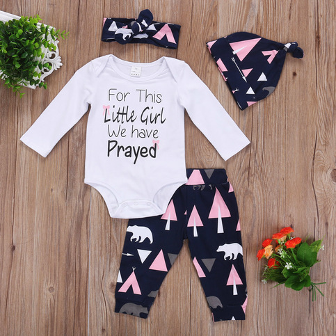 For This Little Girl We Have Prayed 4 Piece Set