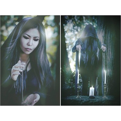 Black grim reaper hooded scarf (choose single or double-layer)