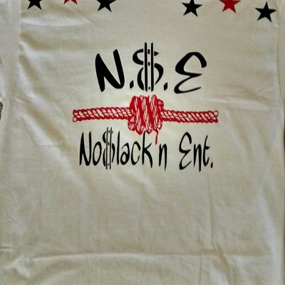 N$e no$lacknent. (white,black&red) business t-shirt.