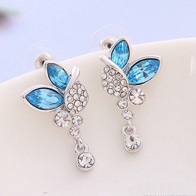 Crystal petal  handmade earring premium gemstone earring stud earring dangle earring for women&girls