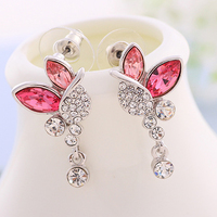 Crystal Petal  Handmade Earring Premium Gemstone Earring Stud Earring Dangle Earring for Women&Girls - Thumbnail 1
