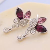 Crystal Petal  Handmade Earring Premium Gemstone Earring Stud Earring Dangle Earring for Women&Girls - Thumbnail 2