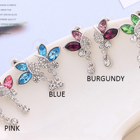Crystal Petal  Handmade Earring Premium Gemstone Earring Stud Earring Dangle Earring for Women&Girls - Thumbnail 4