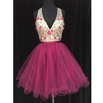 Short homecoming dress, cheap homecoming dress, junior homecoming dress, v neck homecoming dress, homecoming dresses, lovely homecoming dress, PD15323