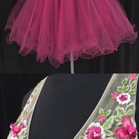 Short homecoming dress, cheap homecoming dress, junior homecoming dress, v neck homecoming dress, homecoming dresses, lovely homecoming dress, PD15323 - Thumbnail 1