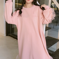 Ruffled lace sweatshirt dress - Thumbnail 1