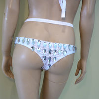 Silver Rihanna Diamond Samba Cage Bra with Bottom Cosplay Dance Costume Rave Bra Halloween Burlesque Show Girl - Thumbnail 4