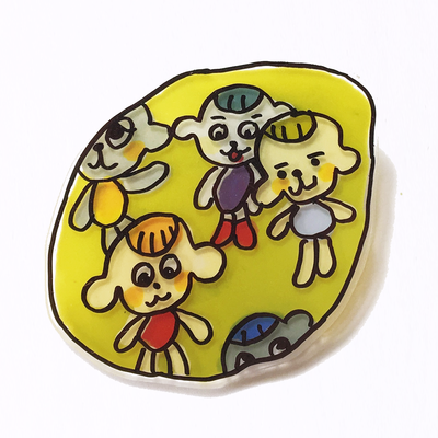 Garden party handmade pin