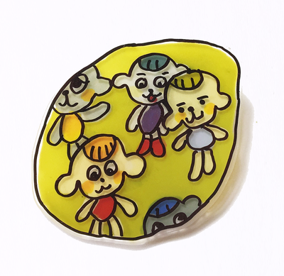 Garden party handmade pin