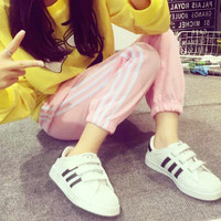 Triple Stripes Pastel Pink Pants - Thumbnail 1