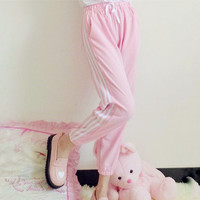 Triple Stripes Pastel Pink Pants - Thumbnail 2