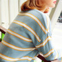 Pastel Color Striped Knitted Pullover Sweater-2