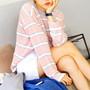 Pastel Color Striped Knitted Pullover Sweater-3
