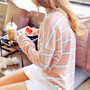 Pastel Color Striped Knitted Pullover Sweater-4