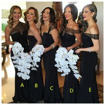 Black bridesmaid dress, mismatched bridesmaid dresses, long bridesmaid dress, sexy bridesmaid dresses, mermaid bridesmaid dress, PD15491
