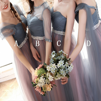 Long bridesmaid dress, mismatched bridesmaid dress, tulle bridesmaid dress, new arrival bridesmaid dress, unique bridesmaid dress, pd15464 - Thumbnail 4