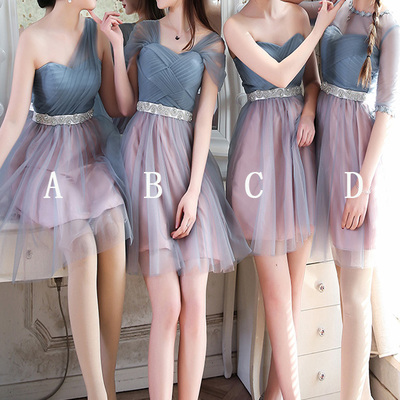 Short bridesmaid dress, mismatched bridesmaid dress, charming bridesmaid dresses, lovely bridesmaid dress, wedding party dresses, PD15489