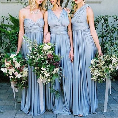 Blue bridesmaid dresses, convertible bridesmaid dress, simple bridesmaid dress, cheap bridesmaid dresses, long bridesmaid dress, pd15387 - Thumbnail 4