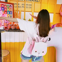 Rabbit shaped kawaii backpack - Thumbnail 1
