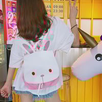 Rabbit shaped kawaii backpack - Thumbnail 2