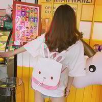 Rabbit shaped kawaii backpack - Thumbnail 3