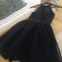 Cute black A line short prom dress, homecoming dress - Thumbnail 1
