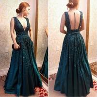 V-Neck Prom dresses,sexy prom dress,Evening Dress,Charming prom dress, long prom dress,prom dresses, elegant prom dress, prom dress Z167 - Thumbnail 1