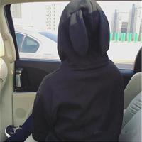  Black/grey bunny ear hoodie coat - Thumbnail 3