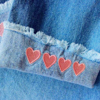 Kawaii Heart/Strawberry Loose Jeans - Thumbnail 4