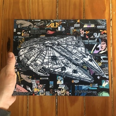 "the fast and furious falcon" print on wood