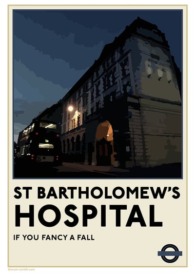 Sherlock TfL Poster: "Barts Hospital"