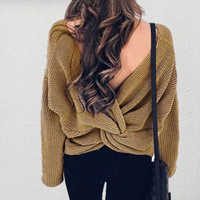 Lola Twisted V-Neck Sweater - Thumbnail 1
