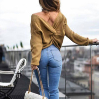 Lola Twisted V-Neck Sweater - Thumbnail 2