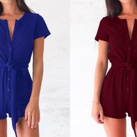 Elicia Casual Black Romper - Thumbnail 4