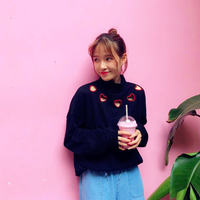 FREE SHIPPING Sweet Hollow Out Heart Sweatshirt - Thumbnail 4