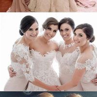 Long bridesmaid dress, mismatched mermaid bridesmaid dress, half sleeves bridesmaid dress, cap sleeve bridesmaid dress, PD15334 - Thumbnail 1