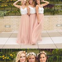 Long bridesmaid dress, tulle bridesmaid dress, formal bridesmaid dress, cheap bridesmaid dress, wedding party dress, PD15462 - Thumbnail 1